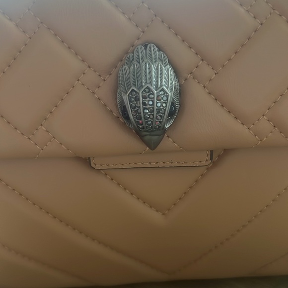 NEW Kurt Geiger Kensington X Quilted Leather Shoulder Bag tan - Picture 9 of 15